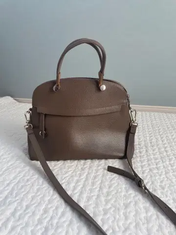 FURLA 브라운 가죽 핸드백