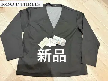 새상품 ROOT THREE 루트쓰리 노카라 자켓 블랙 택 포함 L