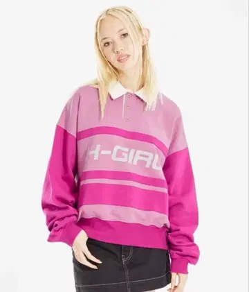 H-GIRL 스트라이프 트레이닝복 핑크 계열