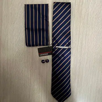 포멀 넥타이 치프 넥타이핀 커프스 단추 4종 세트 실크 남성용