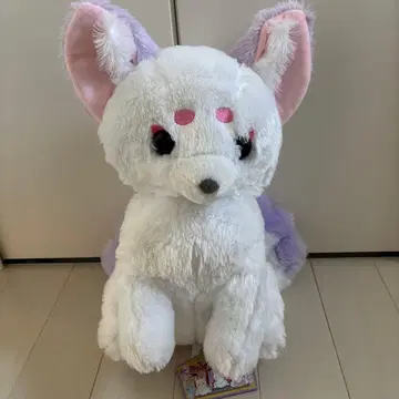 쵸콘과 여우 구미화야행 쿠즈키리 봉제 인형 화이트와 보라색