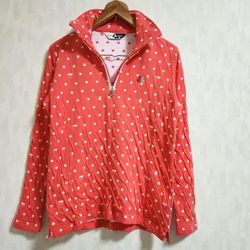 Black & White 강아지 캐릭터 로고 하프 지퍼 롱 T 사이즈 3