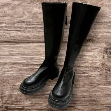 통굽 스트레치 롱 부츠 빅 사이즈 26cm