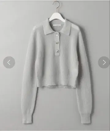 UNITED ARROWS 그레이 피케 셔츠 니트