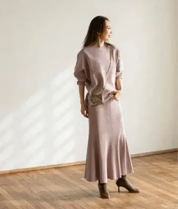 NOBLE 스무스 니트 풀오버 니트 스커트 셋업