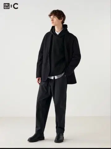 UNIQLO C 와이드 테이퍼드 팬츠 S