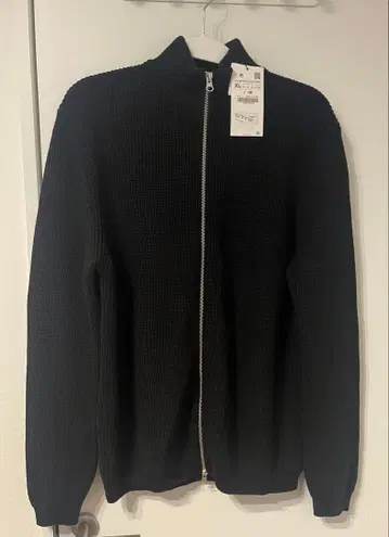 ZARA [택 포함 새상품 미사용품] 집업 니트 블랙 XL 새상품급