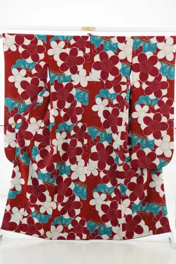 후리소데 브랜드 폴리에스테르 기모노 와후칸