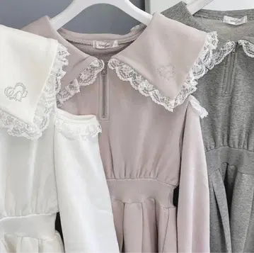 evelyn 원피스 레이스 플리츠 맨투맨 OP