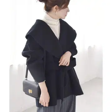 quaranciel 카란시엘 SHIPS 리버 케이프 코트 블랙