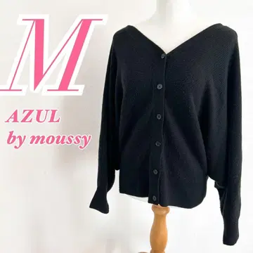AZUL by moussy 블랙 긴팔 니트 가디건 M 사이즈 깔끔한 코디