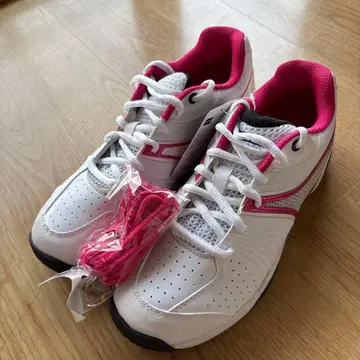 미사용 새상품 DUNLOP 테니스화 화이트/핑크 23.5cm