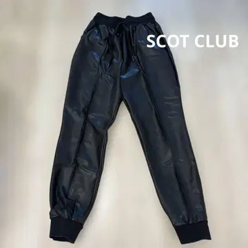 SCOT CLUB 합성 피혁 블랙 인조 가죽 팬츠