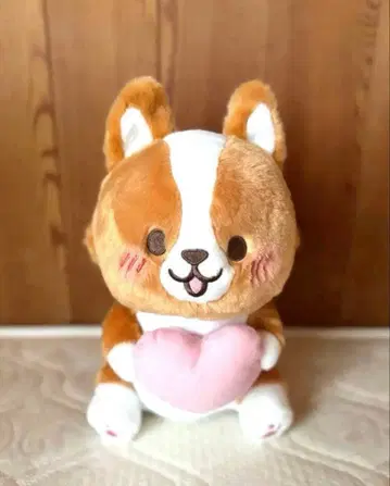 코기 봉제 인형 하트 모양 쿠션 포함