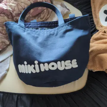 Miki House 네이비 토트백