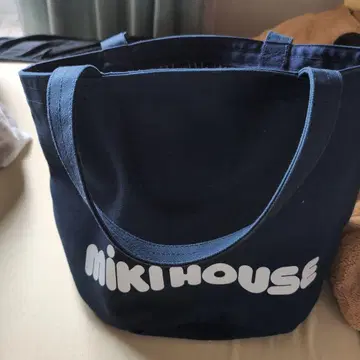 Miki House 네이비 토트백