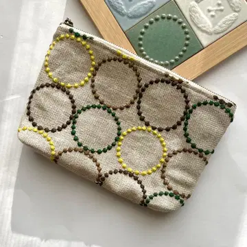 미나 페르호넨 탬버린 믹스 & 포레스트 타일 핸드메이드 바닥 있음 파우치