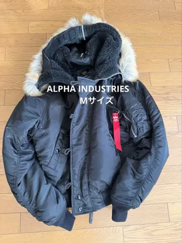 [ 새상품급 ] ALPHA INDUSTRIES 블랙 밀리터리 자켓 M