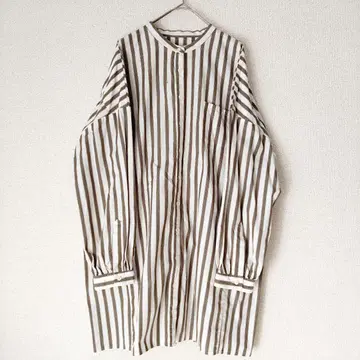 휴일과 시 스트라이프 패턴 롱 셔츠 튜닉 tandy 7부 소매 셔츠