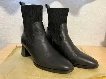 히미코 HIMIKO 리브 니트 부츠 23.5cm 블랙