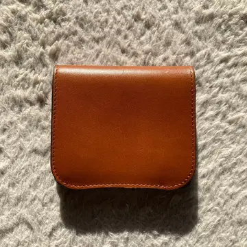 브라운 가죽 접이식 지갑