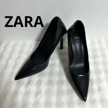 새상품급 ZARA 스틸레토 리얼 가죽 펌프스 블랙