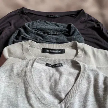 mizu iro ind V넥 긴팔 니트