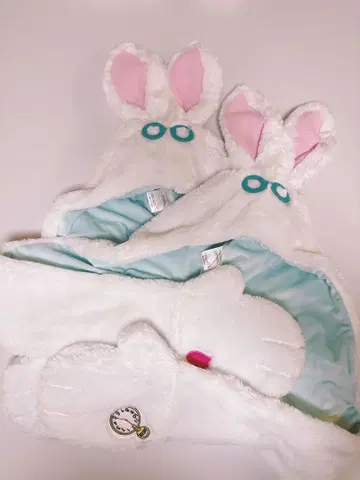 화이트 토끼 원더랜드 앨리스 팬캡 머플러 2개 세트