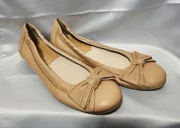 베이지 리본 포함 플랫슈즈 22cm D 목형