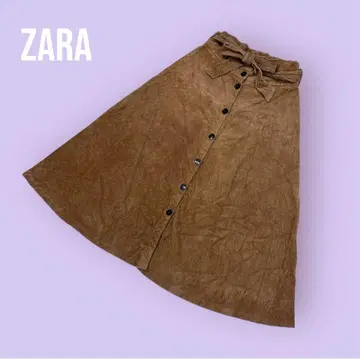 ZARA woman 브라운 플레어 스커트 코듀로이 [ S ] S1337