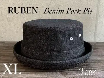 배송비 포함 XL BIG 사이즈 루벤 데님 포크 파이 햇 심플 블랙