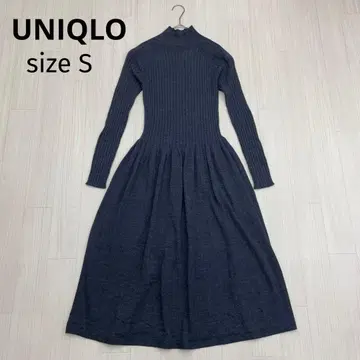 유니클로 3D 메리노 리브 원피스 그레이 S