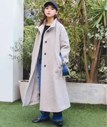 내추럴 뷰티 베이직 아우터 스탠드 카라 A라인 코트