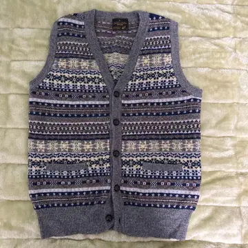 노르딕 무늬 울 혼방 베스트