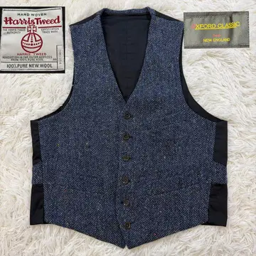 [ 새상품급 ] 해리스 트위드 옥스퍼드 클래식 베스트 블루 M