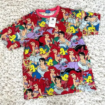 택 포함 새상품 도쿄 디즈니 리조트 인어공주 올 패턴 반팔 T셔츠 LL