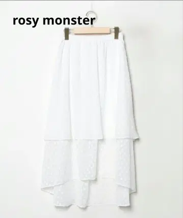 rosy monster 플레어 스커트 화이트 도트 화이트