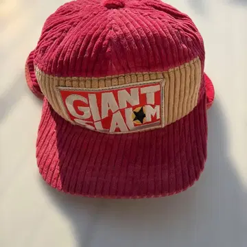 Giant Slam 코듀로이 캡 빨간색과 베이지색
