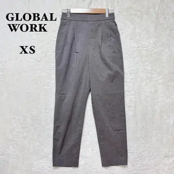 글로벌 워크 테이퍼드 팬츠 XS 그레이 백 밴딩 스트레이트