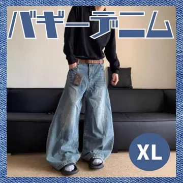 [ XL ] 레트로 워시 와이드 데님 배기 팬츠 청바지 y2k 빅