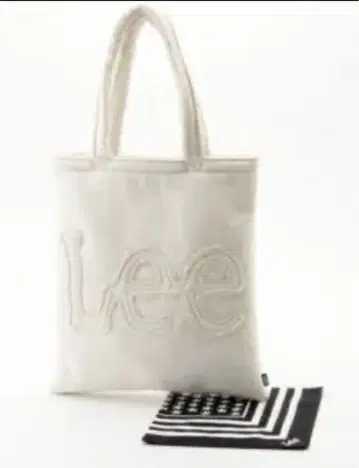 미사용 새상품 Lee 화이트 토트백 반다나 포함 무스탕