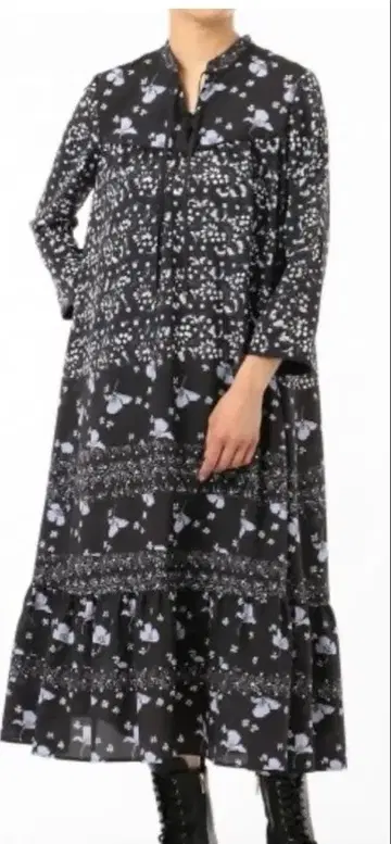 그레이스 콘티넨탈 패치워크 패턴 원피스