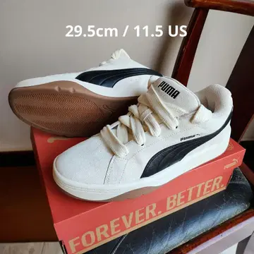29.5cm PUMA 스웨이드 스니커즈 화이트/블랙
