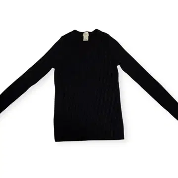 블랙 리브 긴팔 니트 v넥