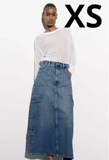 ZARA 카고 데님 스커트 XS