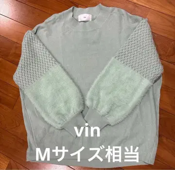 vin  야마다야 소매 재기 니트 민트 그린