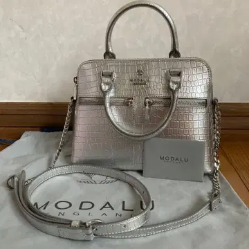 MODALU 실버 크로커다일풍 숄더백