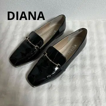 세일! 새상품급 DIANA 비트 로퍼 로퍼 23EE 블랙 에나멜