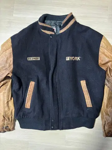 YORK 가죽 소매 자켓