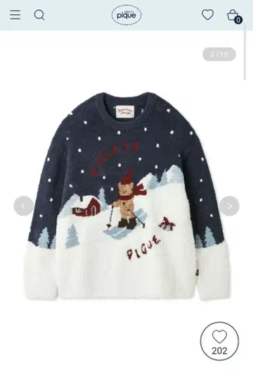 GELATO PIQUE 스키 베어 자카드 풀오버